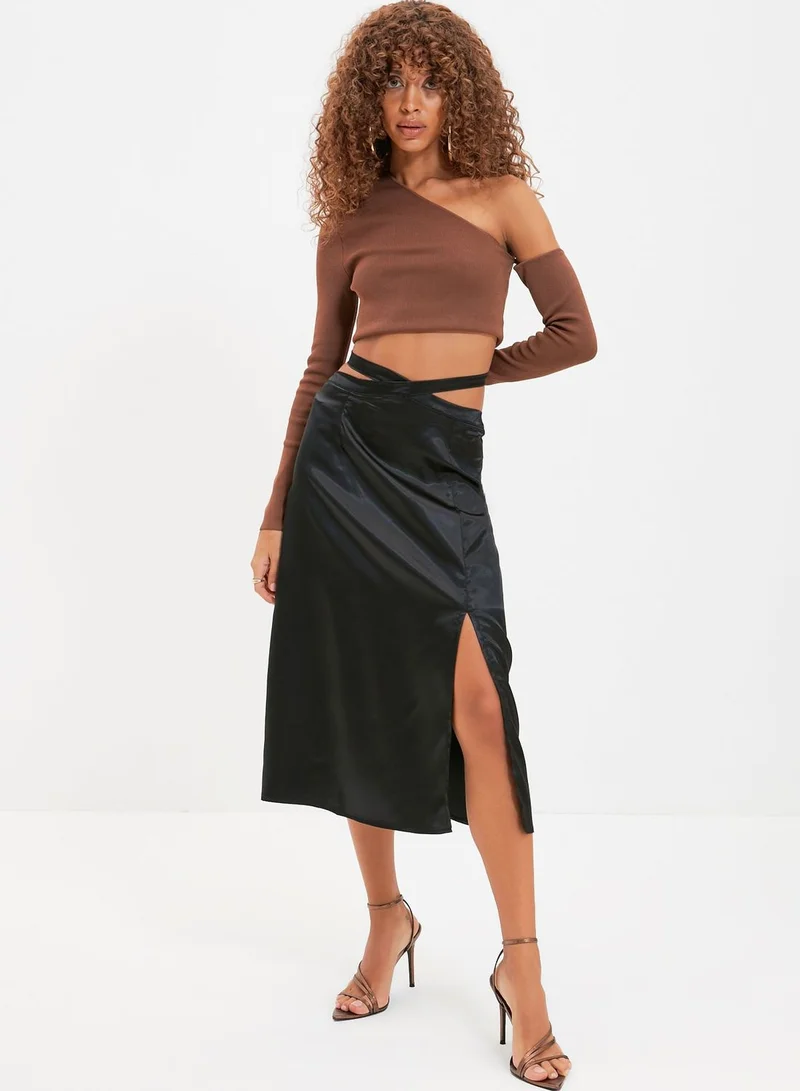 trendyol Side Split Midi Skirt