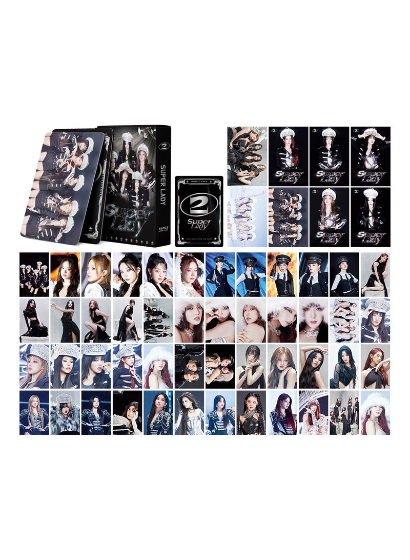 NIBEMINENT 55 Pcs Kpop (G)I-DLE Super lady Lomo Cards Card For Fans Collection Gifts - Image 1