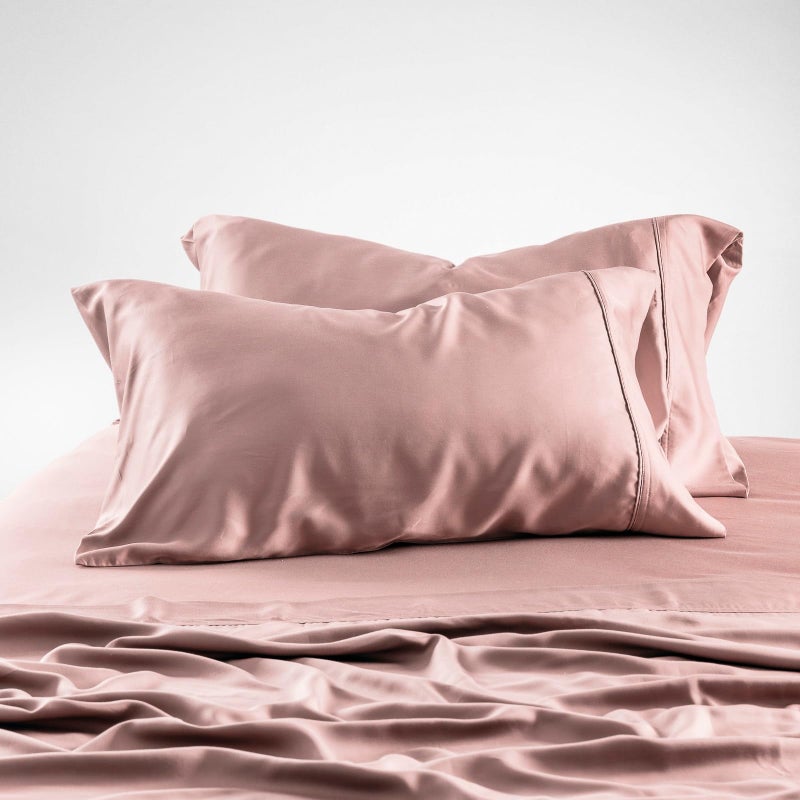 Olive  Crate Tencel Eucalyptus Pillowcases  100 Tencel Lyocell Cooling Pillow Cases for Hot Sleepers  Hypoallergenic MoistureWicking Silk Alternative Vegan Standard Size Set of 2 Rose Blush