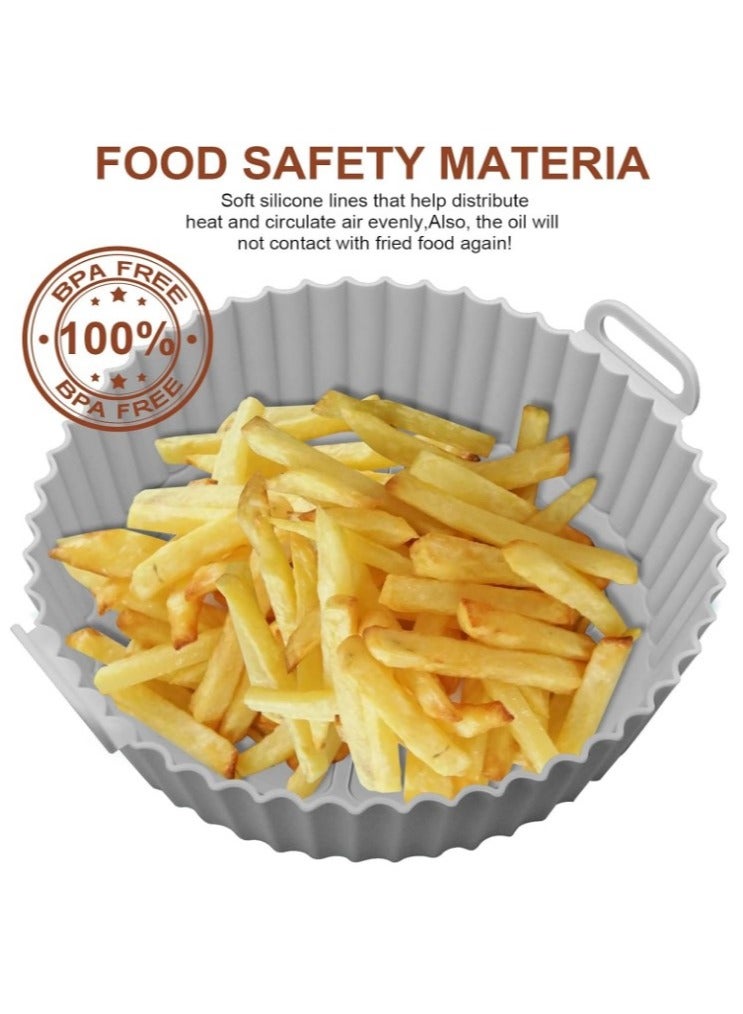 Non-Stick Silicone Air Fryer Molds, Food Safe Round Air Fryer Silicone Pan Mold, Air Fryer Liner Replacement for Flammable Parchment Paper, Reusable Oven Basket, Kitchen Oven Accessories, Suitable for 3-5.7L Air Fryer (Multiple Colors Come Random) - Image 4