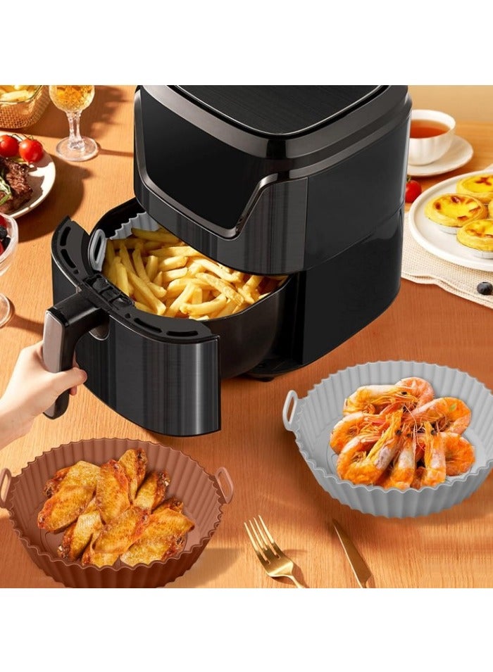 Non-Stick Silicone Air Fryer Molds, Food Safe Round Air Fryer Silicone Pan Mold, Air Fryer Liner Replacement for Flammable Parchment Paper, Reusable Oven Basket, Kitchen Oven Accessories, Suitable for 3-5.7L Air Fryer (Multiple Colors Come Random) - Image 5
