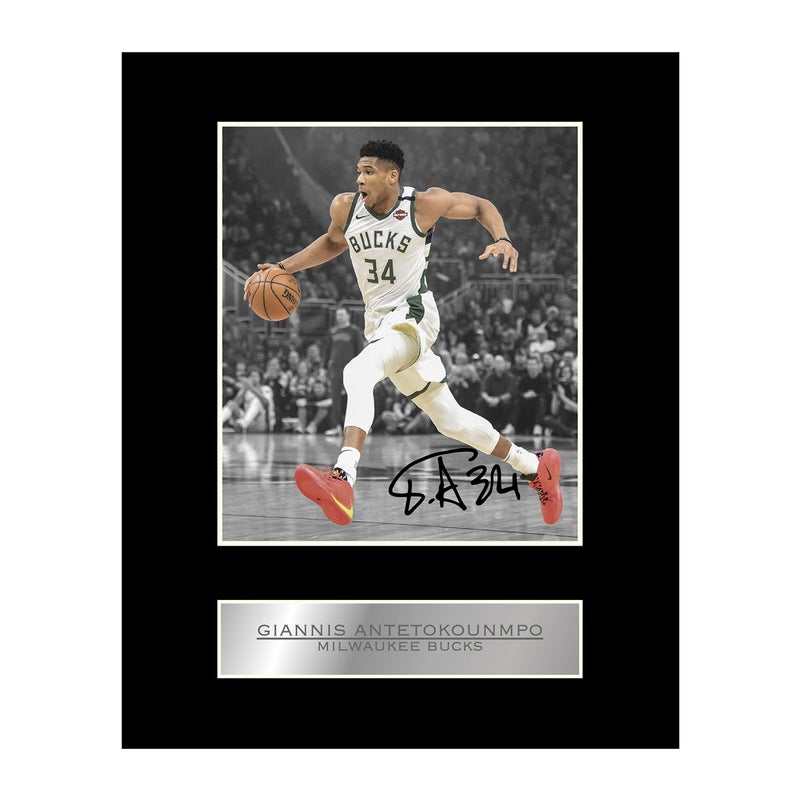 Giannis Antetokounmpo Print Signed Mounted Photo Display 01 Printed Autograph Picture Print