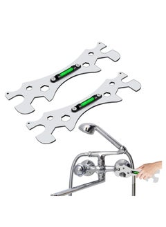 Y&D Shower Wrench Tool, Curved Angle Leveling Wrenches, Stainless Steel Universal Wrench, Plumbing Portable Bathroom Repair for Faucets, Heads, Hex Screws (2Pcs)  - Image 1