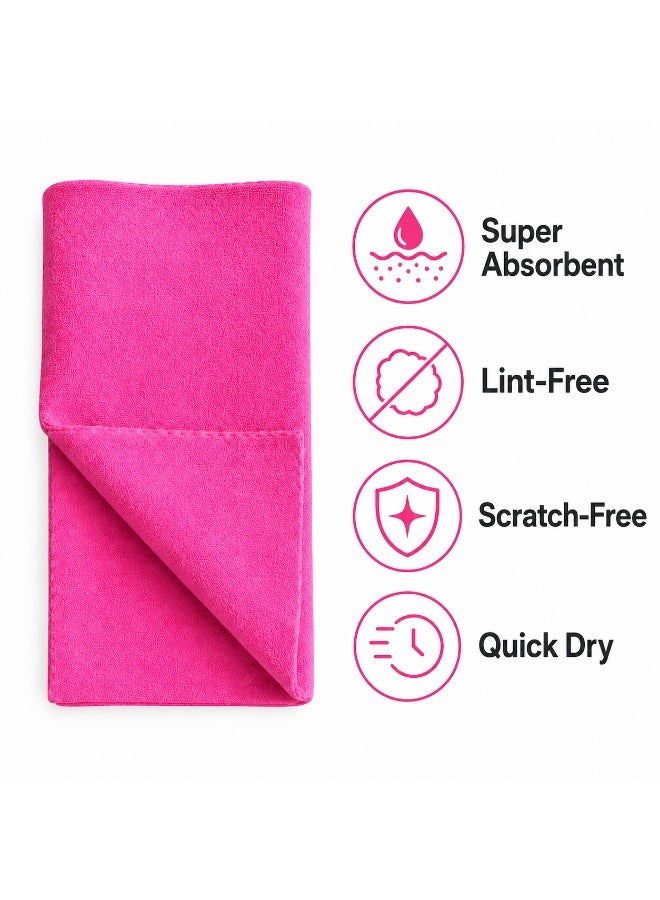 Car Drying Microfiber Towel 60x30 cm – Ultra Thick Absorbent, Scratch-Free & Lint-Free Auto Detailing Cloth for Car Wash, Pink - Image 4