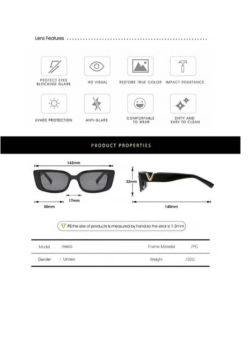 Retro small square UV400 protective sunglasses - Image 5