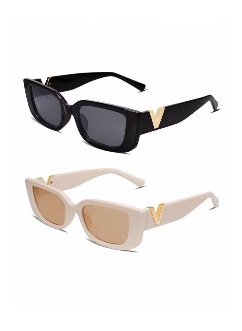 Retro small square UV400 protective sunglasses - Image 1