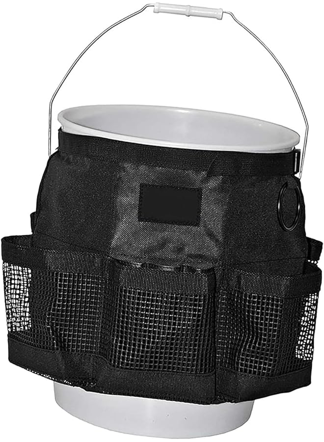 PROMASS promass Car Wash Tool Storage Bag, Multi-Purpose Bucket Car Wash Tool Storage Container, 5 Gallon Fishing Bucket Storage Bag with Quick Dry Function, External Mesh Pocket for Car Supplies  - Image 1
