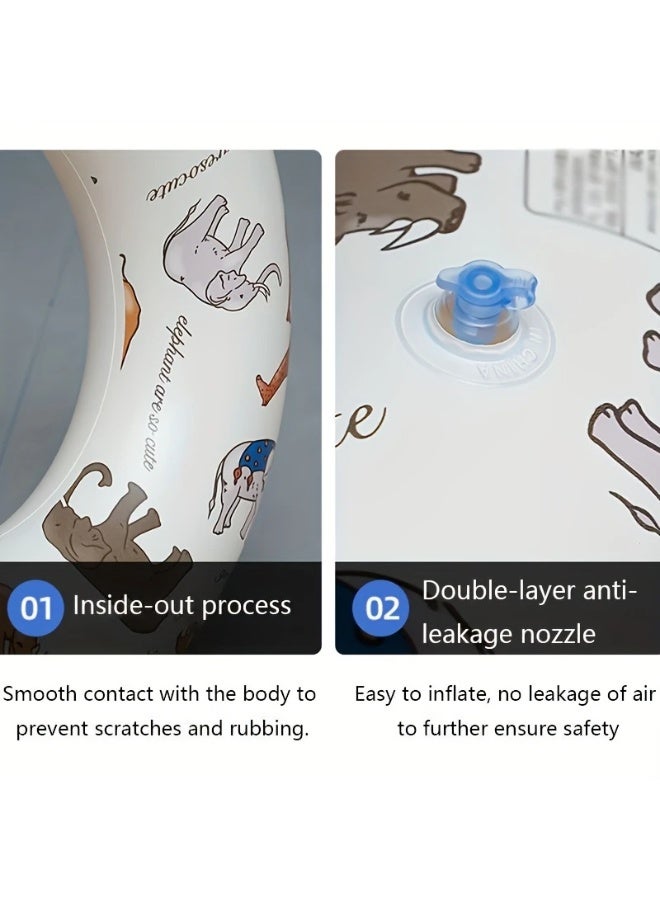 Goolsky 1pc Inflatable Swim Ring with Animal Illustrations - Adult Size, PVC Floating Pool Lounge Chair for Water Fun, Beach Parties & Photo Props, Suitable for Ages 14+, Beach Party Float | Animal Print Design | Durable PVC Materia ﻿ - Image 4