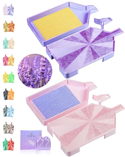 Forever young ForeverYoung Crystalline Diamond Art Trays with Lids Diamond Painting Accessories 2Piece Diamond Painting Trays with Lids Silky Diamond Art Accessories and Tools Lavender Dream - Image 1