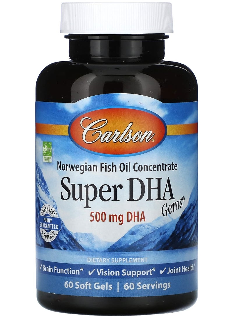 Super DHA Gems, 500 mg, 60 Soft Gels