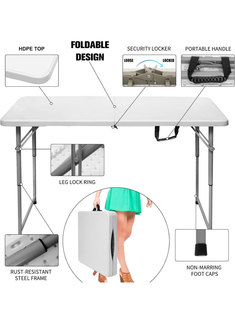 PRIMO PLUS Folding Table Portable Plastic Indoor Outdoor Picnic Party Dining Camp Tables  - Image 4