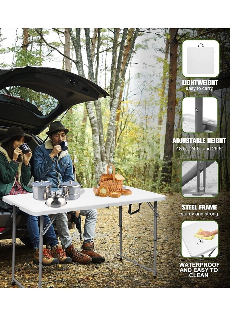 PRIMO PLUS Folding Table Portable Plastic Indoor Outdoor Picnic Party Dining Camp Tables  - Image 5