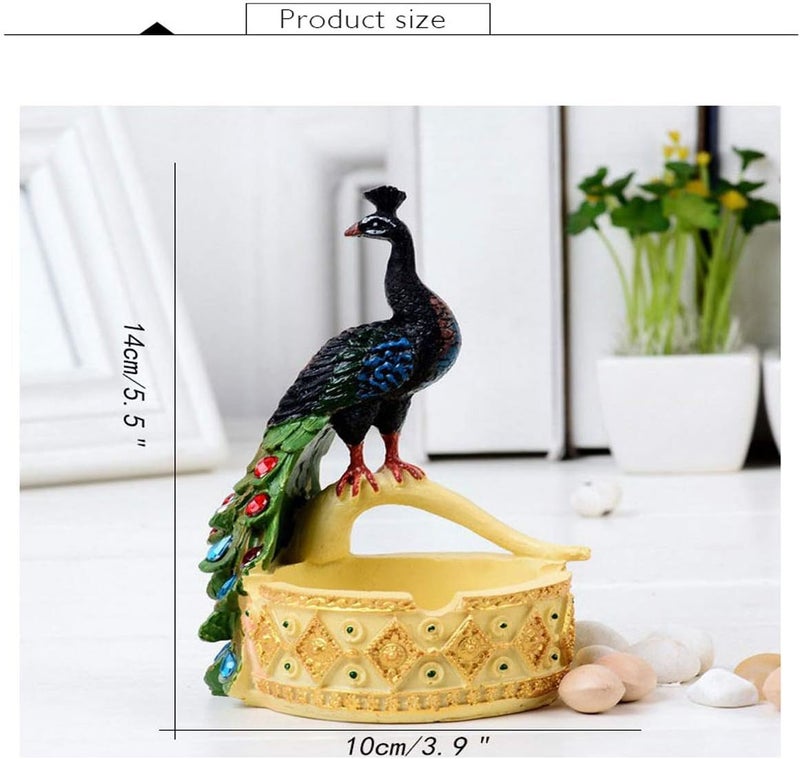 cheekyglo Modern Resin Peacock Ashtray Ornaments Figurines Peacock Ashtray Miniature Crafts Ashtray Decorations Business Gift Home Decor - Image 3