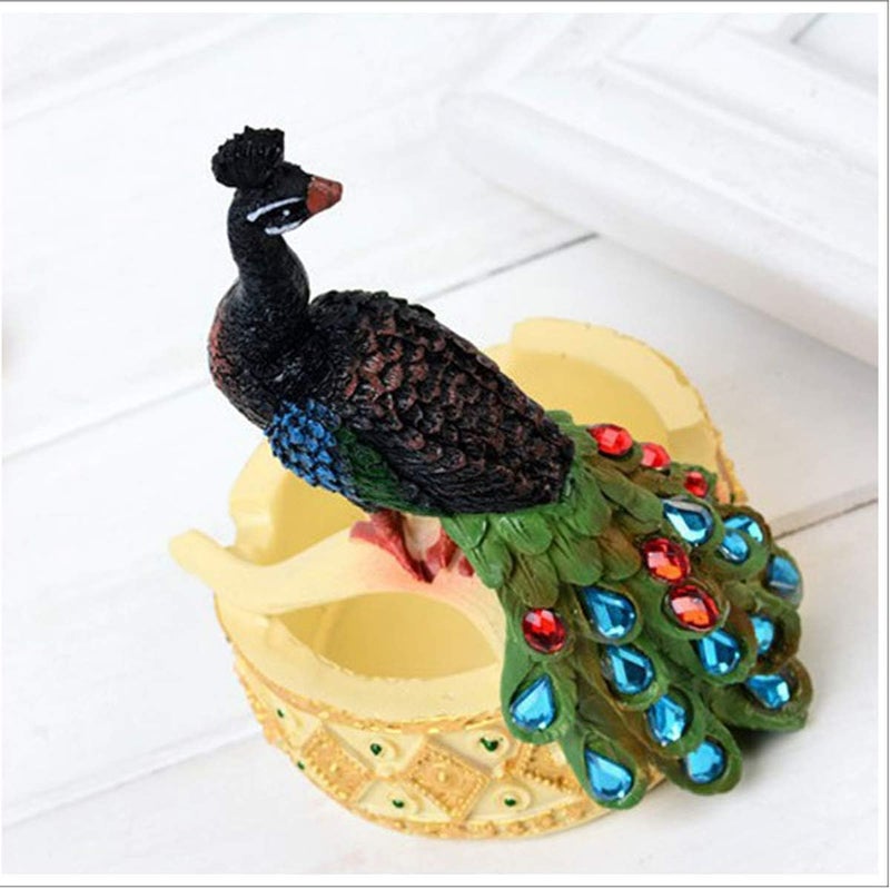 cheekyglo Modern Resin Peacock Ashtray Ornaments Figurines Peacock Ashtray Miniature Crafts Ashtray Decorations Business Gift Home Decor - Image 2