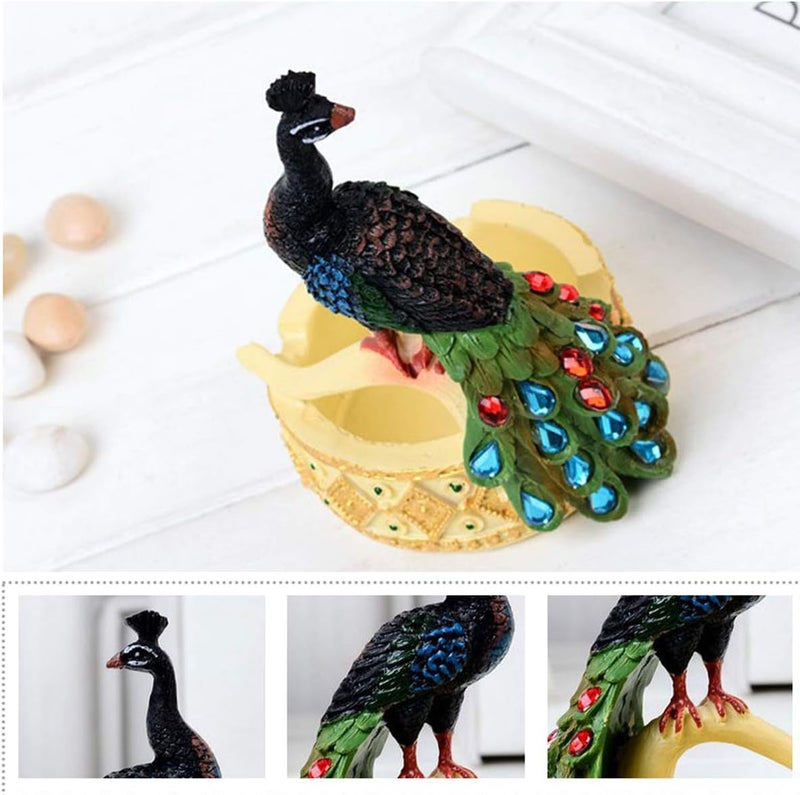 cheekyglo Modern Resin Peacock Ashtray Ornaments Figurines Peacock Ashtray Miniature Crafts Ashtray Decorations Business Gift Home Decor - Image 1