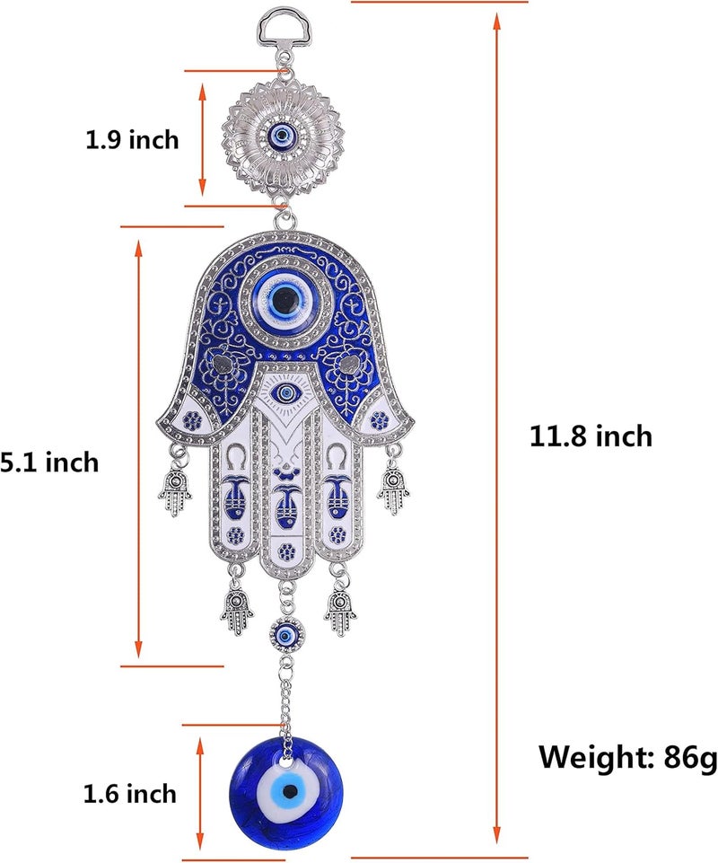 SWIUKPHE Turkish Blue Evil Eye Wall Hanging,Protective Amulet Ornament for Home, Living Room & Entryway (Middle East Blessing Decor) - Image 3