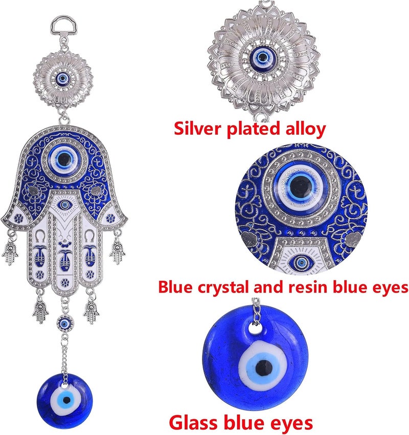 SWIUKPHE Turkish Blue Evil Eye Wall Hanging,Protective Amulet Ornament for Home, Living Room & Entryway (Middle East Blessing Decor) - Image 5