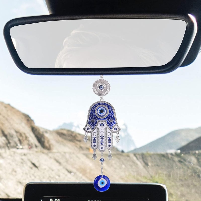 SWIUKPHE Turkish Blue Evil Eye Wall Hanging,Protective Amulet Ornament for Home, Living Room & Entryway (Middle East Blessing Decor) - Image 2