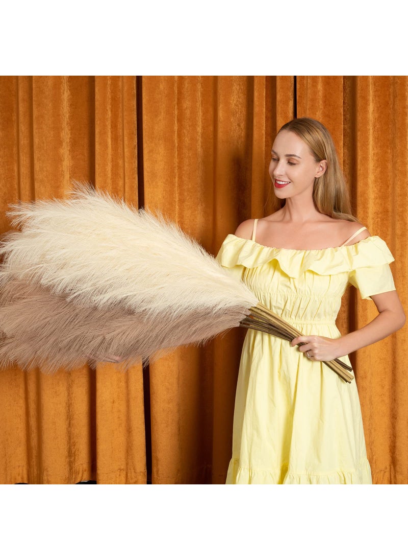 EVODIS EVODIS Faux Pampas Grass 8 Stems Artificial Pampas Grass  43 inch Extra Large Pompass Grass Tall Pompous Boho Flower Arrangement and Floor Vase Filler Home Decor for Room Wedding Party 