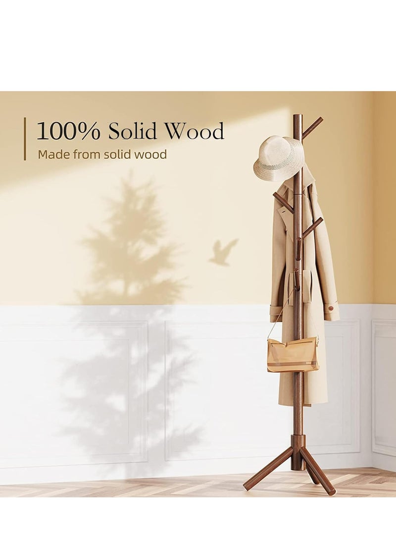 Generic - Coat Rack, Freestanding Coat Rack with 8 Hooks and 3 Adjustable Size Tree Coat Racks for Bedroom, Hallway, Entrance, Office, for Hats, Coats, Scarves, Handbags(Walnut) - Image 1