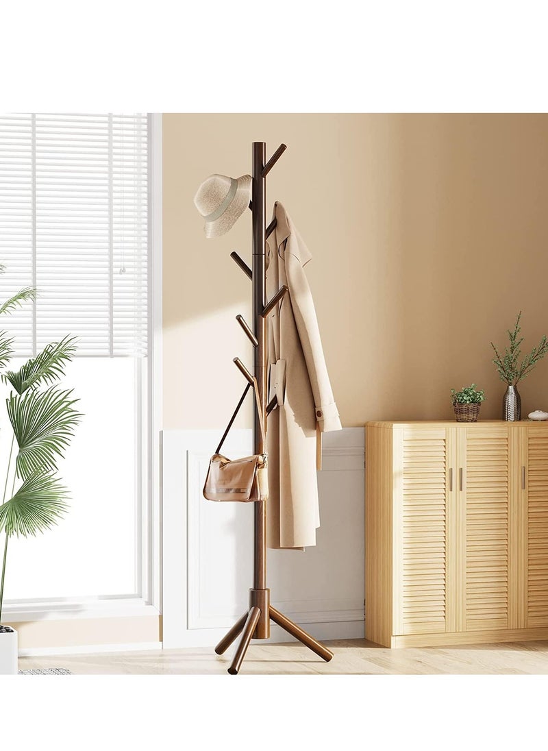 Generic - Coat Rack, Freestanding Coat Rack with 8 Hooks and 3 Adjustable Size Tree Coat Racks for Bedroom, Hallway, Entrance, Office, for Hats, Coats, Scarves, Handbags(Walnut) - Image 1