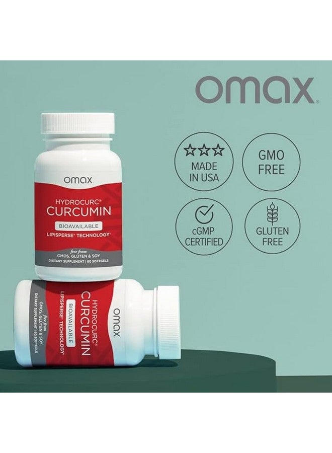 Omax3 2 Pack- HydroCurc Turmeric Curcumin Softgels, Highly Bioavailable MCT Oil Nanoparticle for Potency & Absorption, Joint Health, 120 Softgels - Image 3