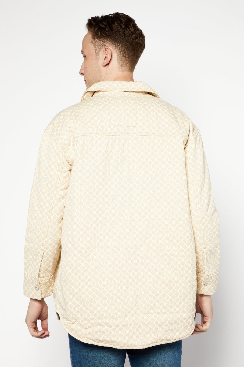 RIVER ISLAND Men Textured Jacket Shirt, Beige  - Image 2