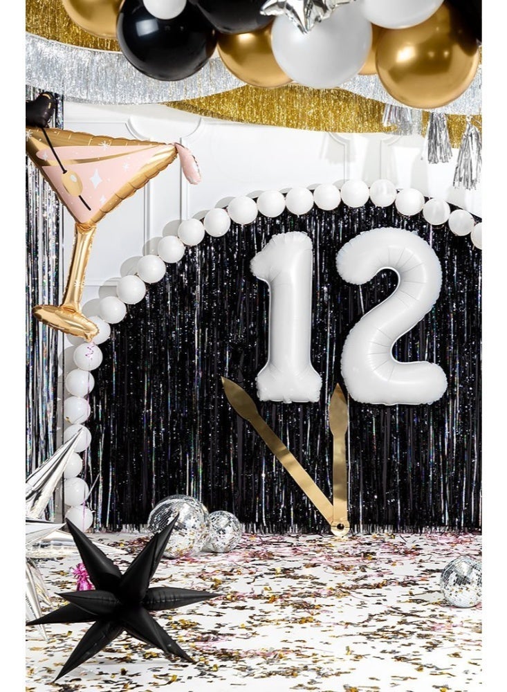 PartyDeco 39 Inch White Number 2 Foil Balloon - Image 3