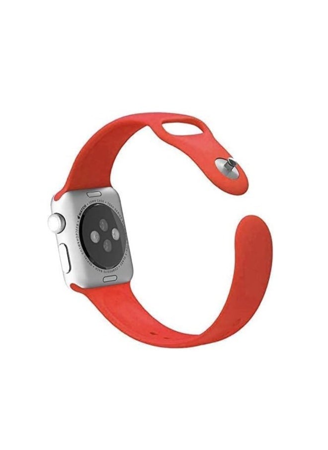 ten.tech - Ten Tech Silicone Sport Band for Apple Watch Ultra/Ultra 2 49mm 45mm 44mm 42mm, Waterproof Soft Silicone Sports Band for iWatch Ultra SE 8/7/6/5/4/3/2/1, red - Image 1