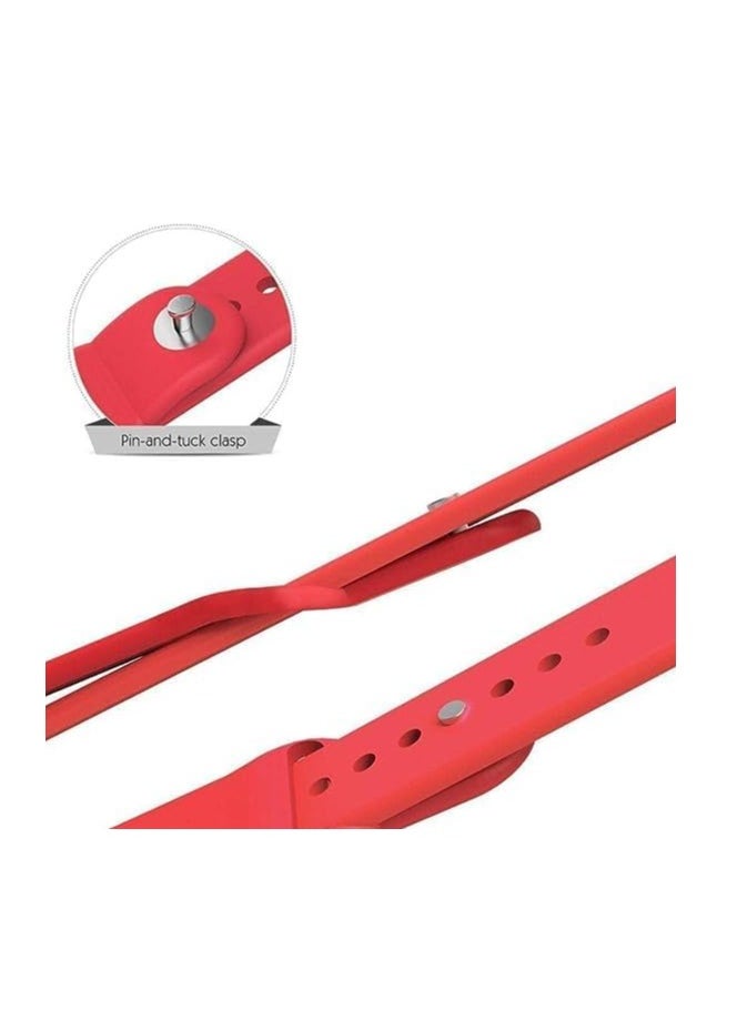 ten.tech - Ten Tech Silicone Sport Band for Apple Watch Ultra/Ultra 2 49mm 45mm 44mm 42mm, Waterproof Soft Silicone Sports Band for iWatch Ultra SE 8/7/6/5/4/3/2/1, red - Image 1