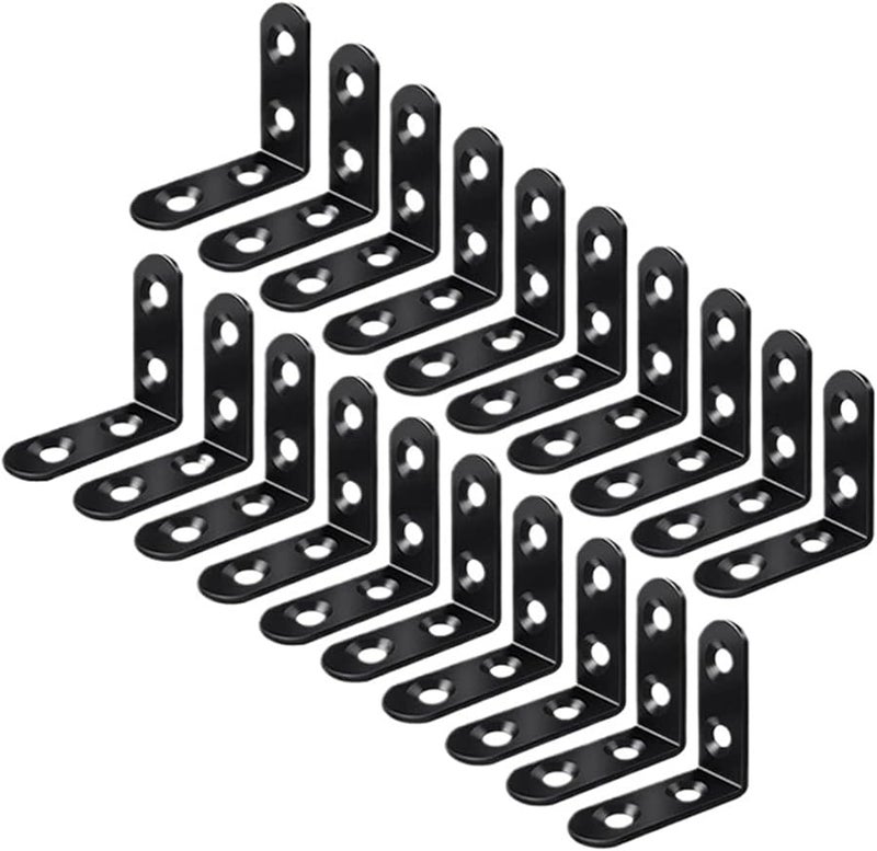 50 قطعة من دعامات الزاوية الفولاذية على شكل حرف L للأثاث الخشبي ومعدات الأجهزة المعدنية - Image 1