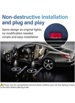 Generic 4PCS LED Car Door Lights for Mercedes Benz,HD Shadow Lights Logo Projector, Car Door Welcome Led Lights  - Image 2