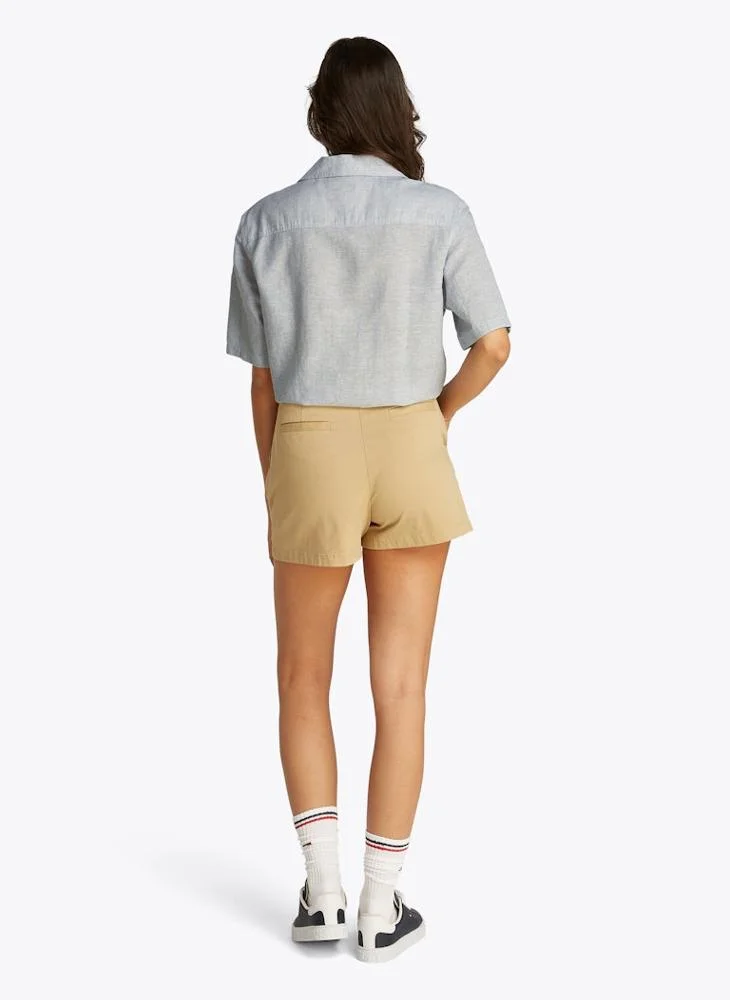 تومي جينز Logo Crop Linen Shirt