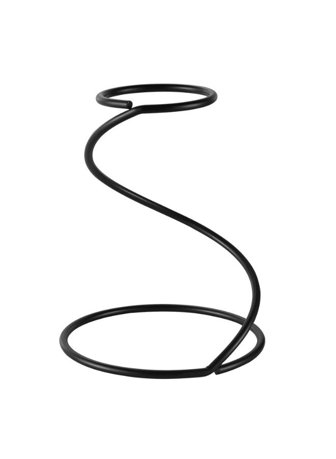 حامل مرشح القهوة على شكل حرف S حامل مرشح القهوة حامل صب القهوة، أسود - Image 1