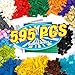 MANNIDOO 595 Pieces Building Bricks Building Bulk Block with 4 Packs 5 x 5 Stackable Plates and 46PCS Wheel Accessory Compatible with All Major Bricks Gfits for Kids 18 Shape16 Color - Image 2