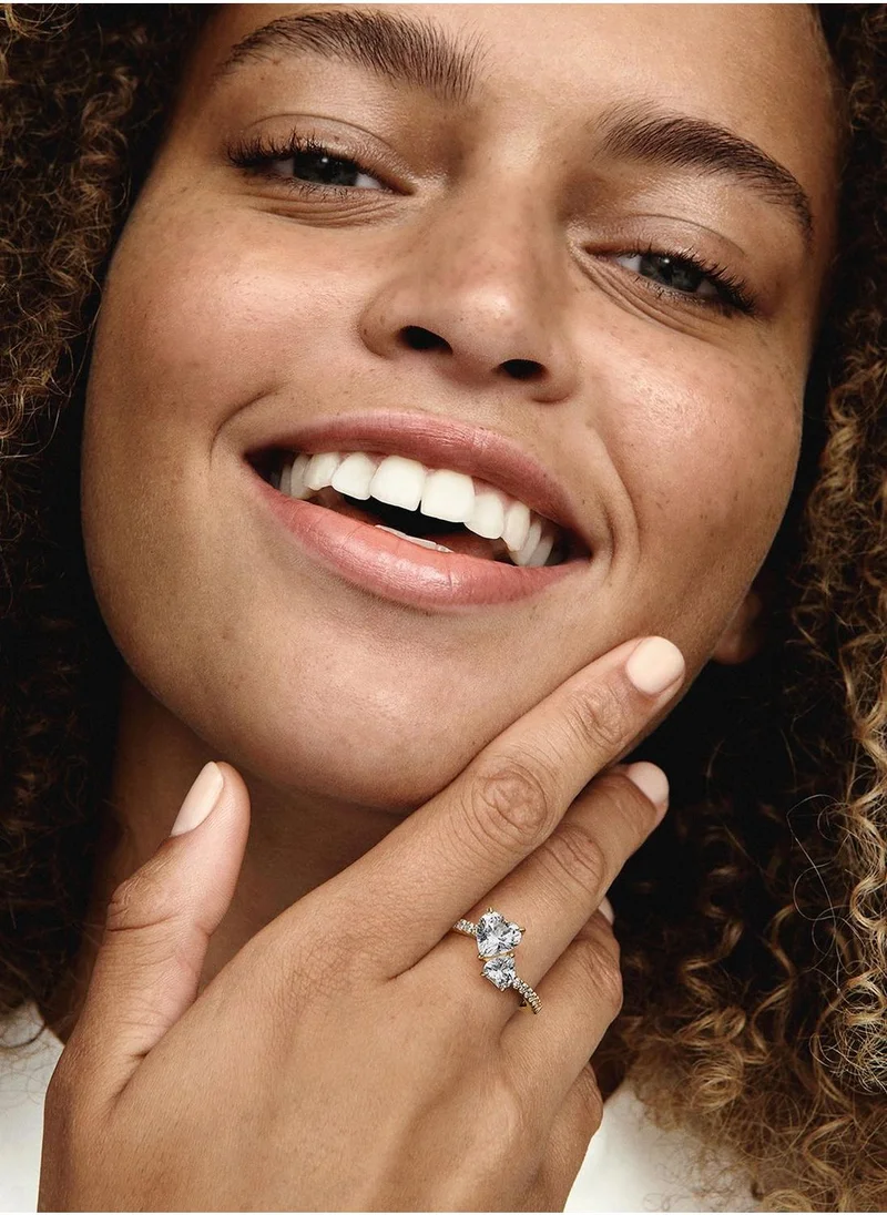 PANDORA 14K Gold-Plated Ring With Clear Cubic Zirconia