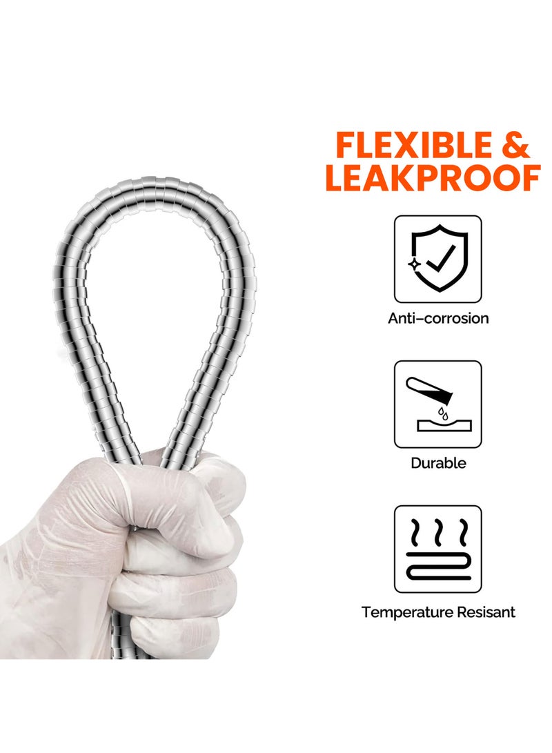 نوفيكس خرطوم دش Novex بطول 1.5 متر، مصنوع من الفولاذ المقاوم للصدأ، خرطوم بديل مرن لرأس الدش المحمول باليد - Image 4