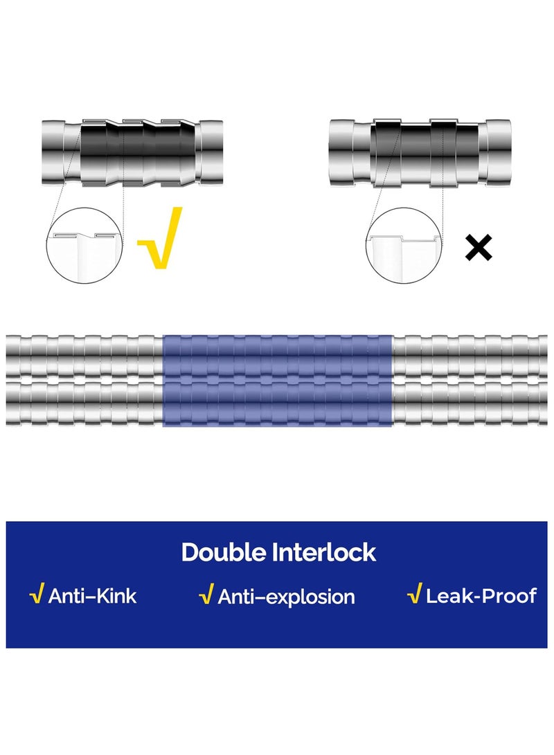نوفيكس خرطوم دش Novex بطول 1.5 متر، مصنوع من الفولاذ المقاوم للصدأ، خرطوم بديل مرن لرأس الدش المحمول باليد - Image 5
