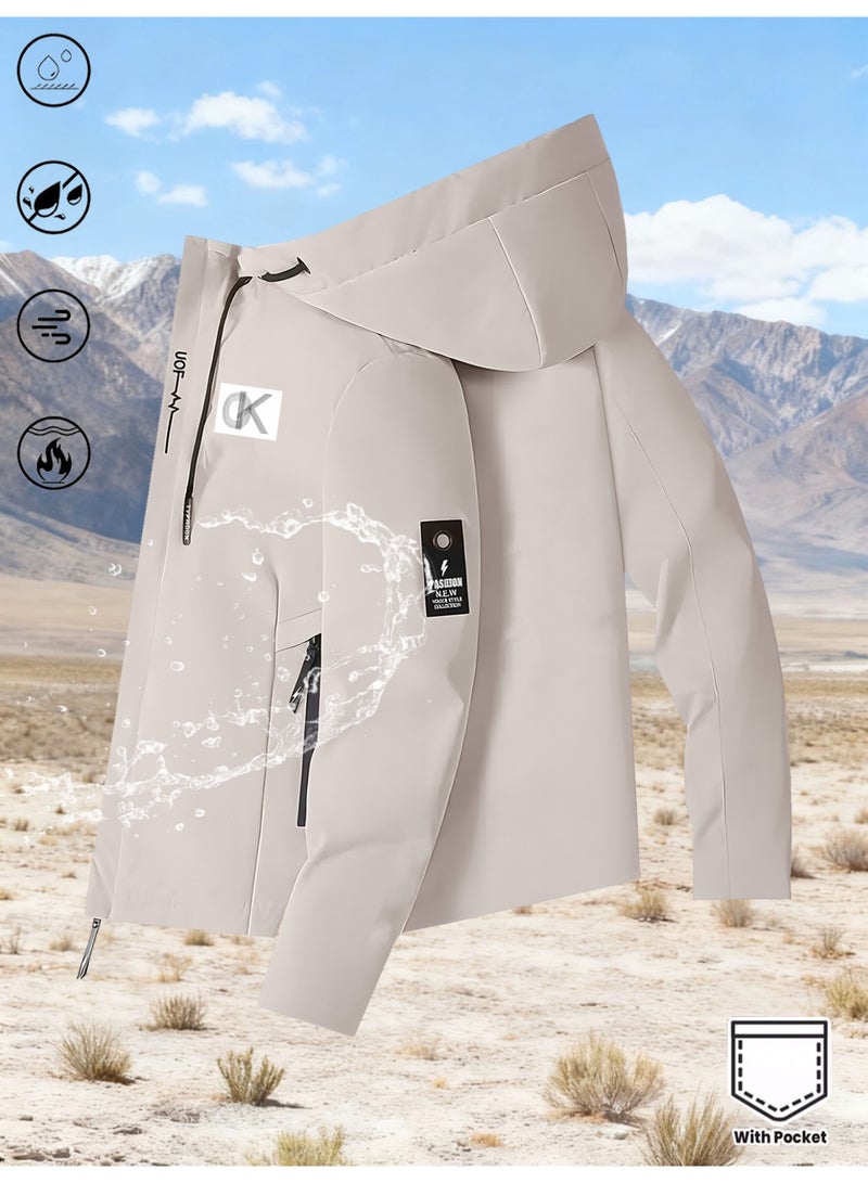 2026 New Men’s Waterproof and Anti-Stain Outdoor Sport/Casual/Street/Commuter Functional Style Printed Jacket
