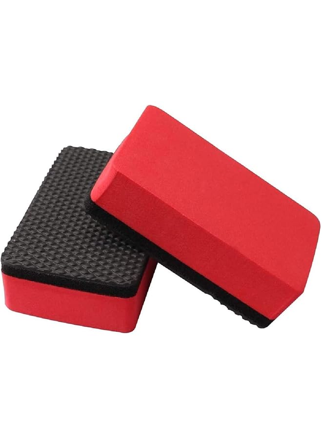 Excefore 2 Pack Magic Clay Sponge, 9 * 5.5 * 2.6 Cm Bar Car Pad Block Cleaning Eraser Wax Polish Pad Tool For Car And Home Use(Red And Black) Magic Clay Sponge Bar Car Pad Block Cleaning - Image 1