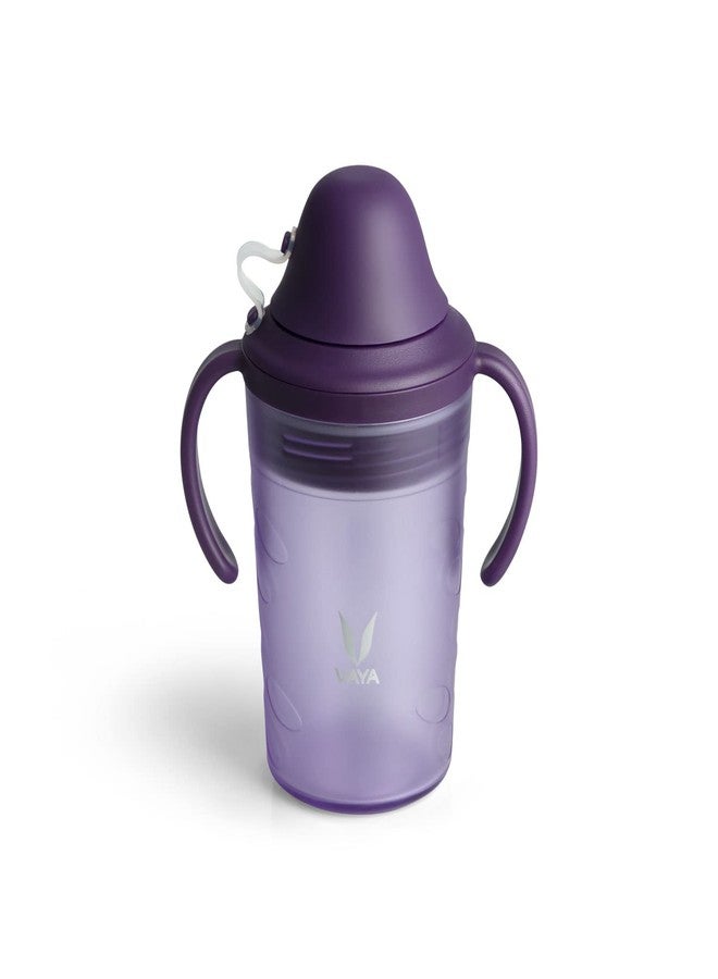 VAYA Kids Drynk - Baby Water Bottle, Baby Bite Resistant Soft Sipper Cup with Handle, Milk Bottle for Kids, Sippy Cup with Anti Spill Lock, BPA Free, 12m+, 280 ml, Purple - Image 1