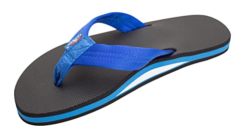 Rainbow Sandals Men's Blue/Black Single Layer Soft Top 1" EVA Rubber Filled Nylon Strap - Image 1