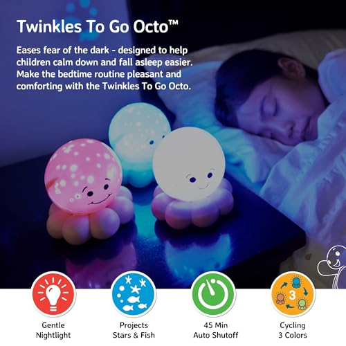 Cloud b Travel Comforting Nightlight Projector | Gentle Brightness | 3 Colors with Color Rotation Option | Auto-Shutoff | Octo Baby Pink - Image 3