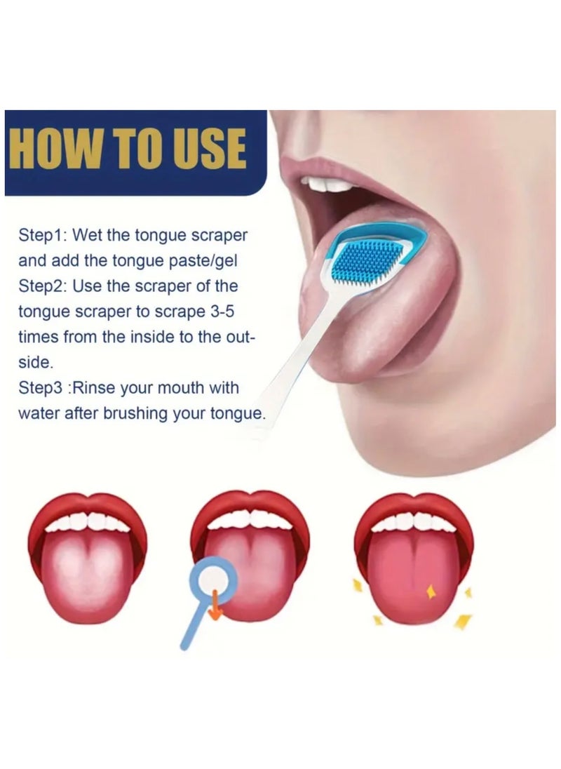 CleanWave - The Pure Effect Tongue Scraper & Cleaner – Fight Bad Breath & Improve Oral Hygiene (Blue). Tongue Brush, Tongue Scraper, Tongue Cleaner Helps Fight Bad Breath  - Image 3