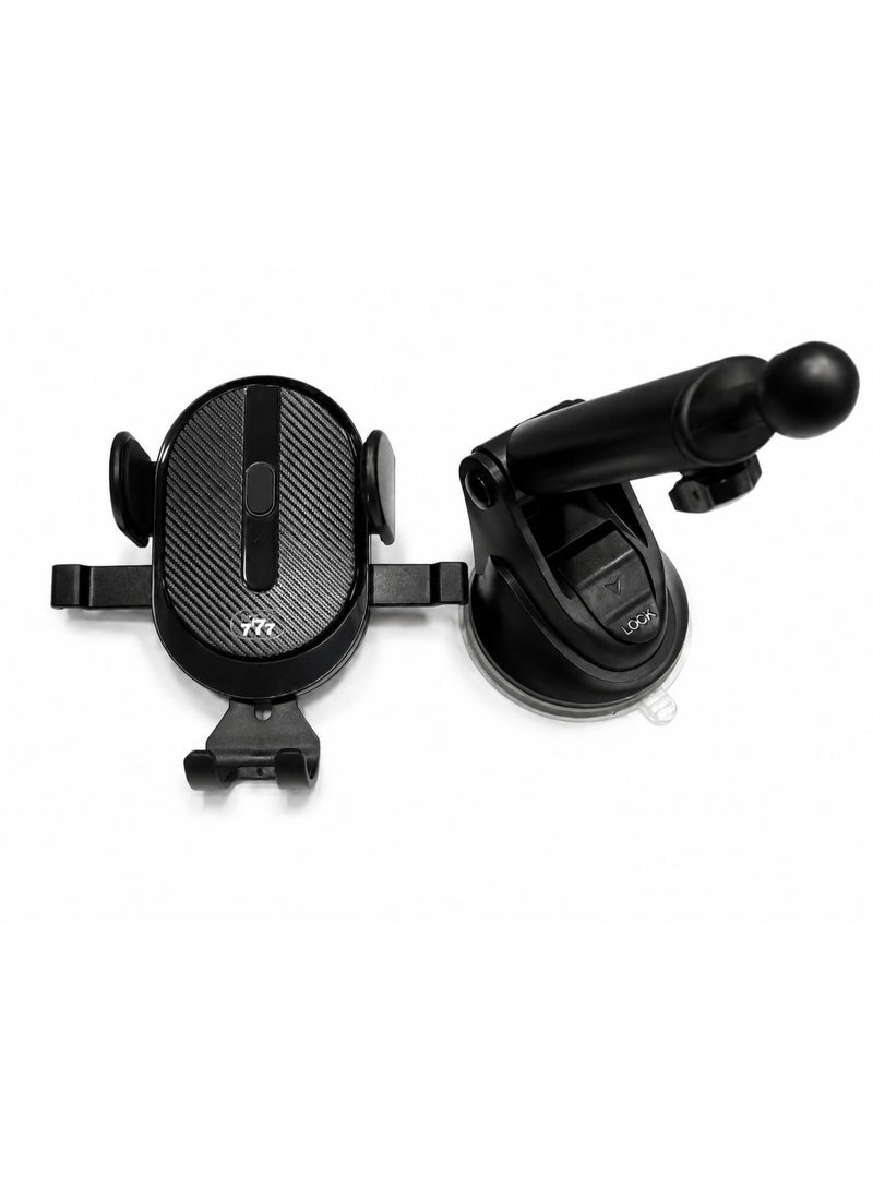 777 MD-01 Gravity Car Phone Holder – One-Hand Operation – Secure Grip – Universal Compatibility – Black - Image 5