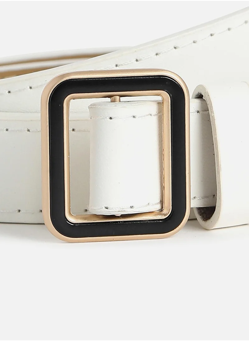 Haute Sauce White Solid Waist Belt