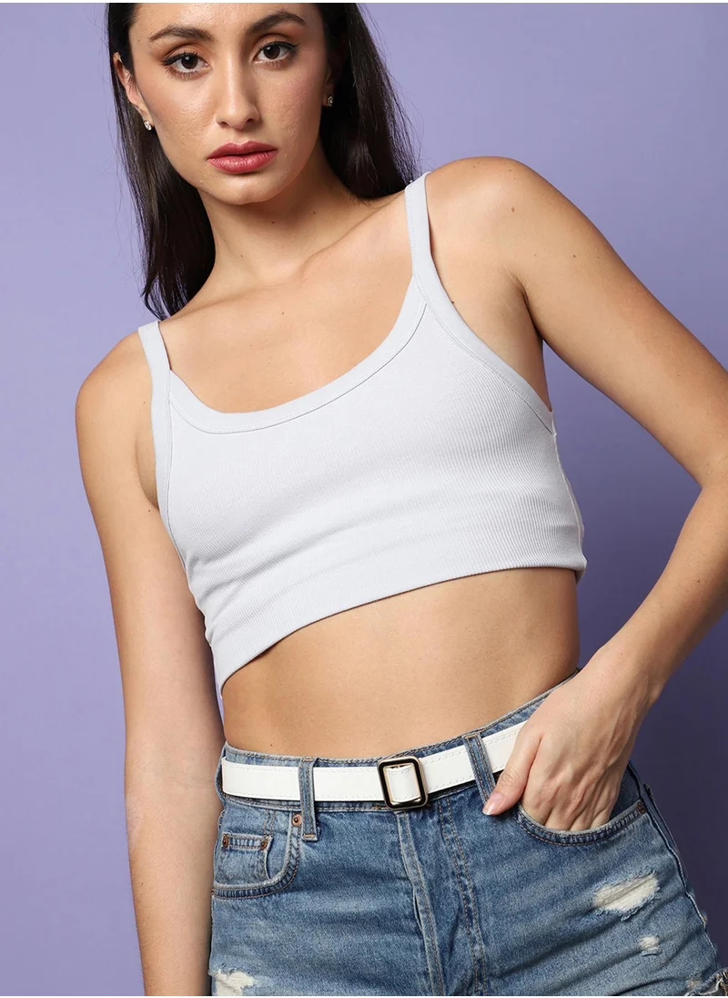 Haute Sauce White Solid Waist Belt