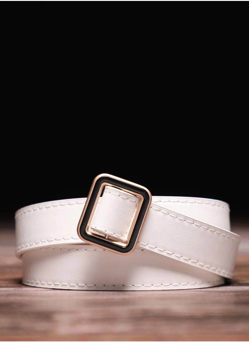 Haute Sauce White Solid Waist Belt