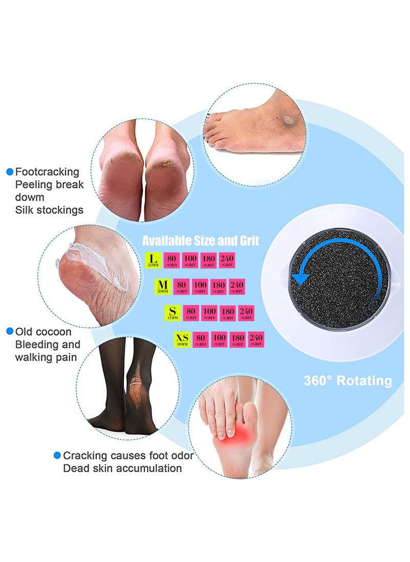 brunson - Electric Foot Callus Remover 50PCS Replacement Sandpaper Discs Pedicure Electronic Foot FileR for Dead Dry Hard Skin Calluses removal XS 10mm 80grit - Image 1
