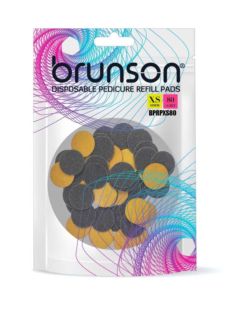 brunson - Electric Foot Callus Remover 50PCS Replacement Sandpaper Discs Pedicure Electronic Foot FileR for Dead Dry Hard Skin Calluses removal XS 10mm 80grit - Image 1